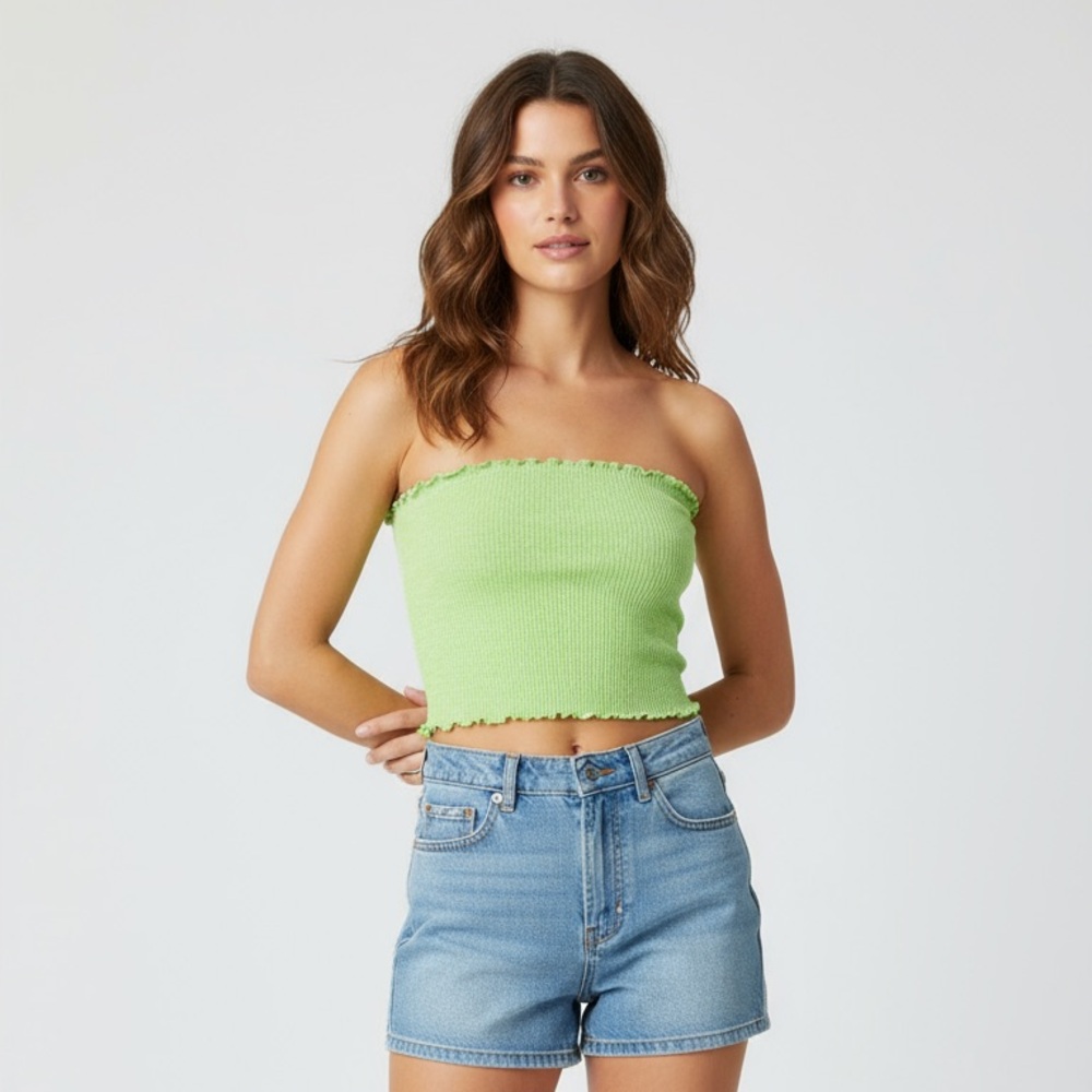 💚 Lime green tube top #y2kfashion #indie